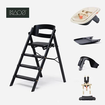 KAOS KLAPP Wooden Highchair - Black/oak