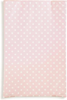 KATY Deluxe Anti Roll Baby Girls Waterproof Wedge Changing Mat with Curved Sides Pink with White Spots Design - Pink with White Spots