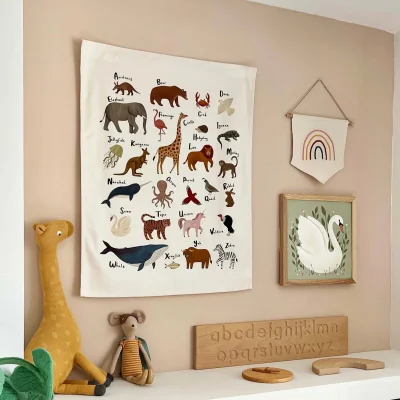 Kid of the Village Animal Alphabet Wall Hanging