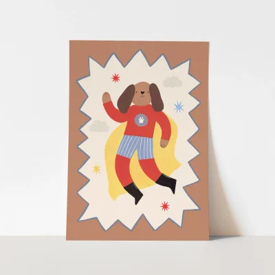 Kid of the Village Captain Woof Superhero Fine Art Print