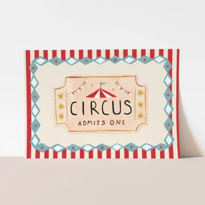 Kid of the Village Circus Ticket Fine Art Print