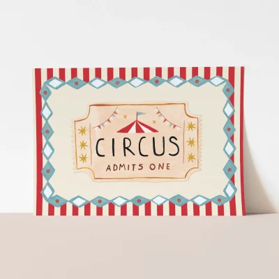Kid of the Village Circus Ticket Fine Art Print