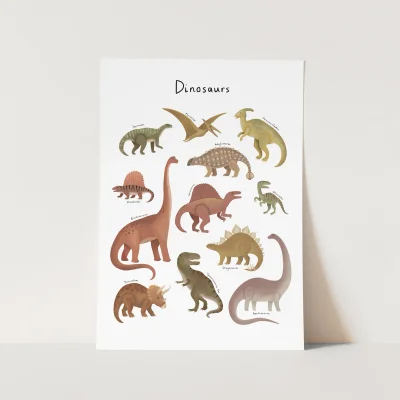 Kid of the Village Dinosaurs Fine Art Print