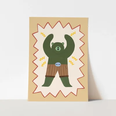 Kid of the Village Mighty Cub Superhero Fine Art Print