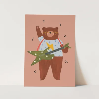 Kid of the Village Rock 'N' Roll Bear Fine Art Print