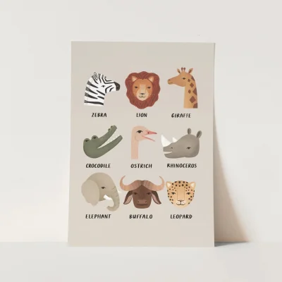 Kid of the Village Safari Animal Fine Art Print