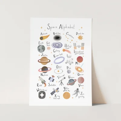 Kid of the Village Space Alphabet Fine Art Print
