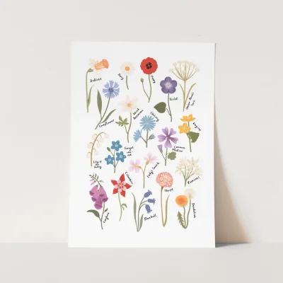 Kid of the Village Wildflowers Fine Art Print