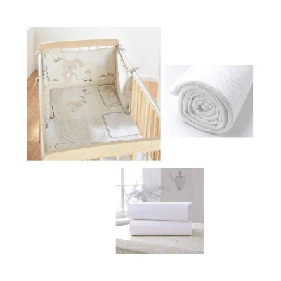 Kiddies Kingdom Bunny Bedding & Quilt Set - Beige / Brown