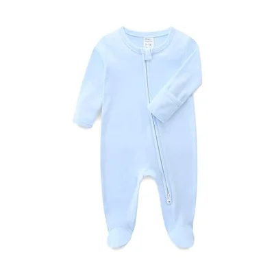 KIDDLETOWN Baby Boy Girl Clothes, Baby Grows, Newborn Clothing, Newborn Clothes Romper Cotton Long Sleeve, Bodysuits Double Zipper, Girl Boy Outfits Set 0-3 Months - Blue / 0-3 Months