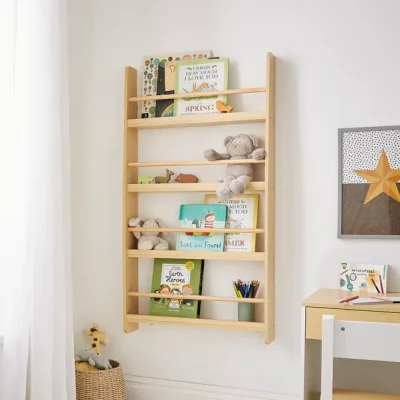 Kids Amber Wall Mounted Book Shelf - Natural