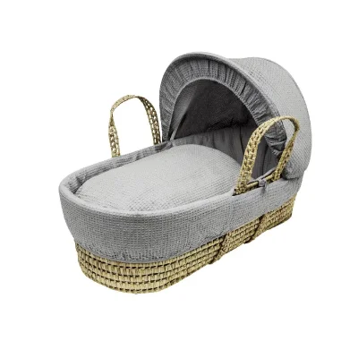 Kinder Valley Palm Moses Basket -Grey Waffle - Default