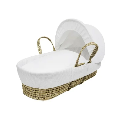 Kinder Valley Palm Moses Basket -White Waffle - Default