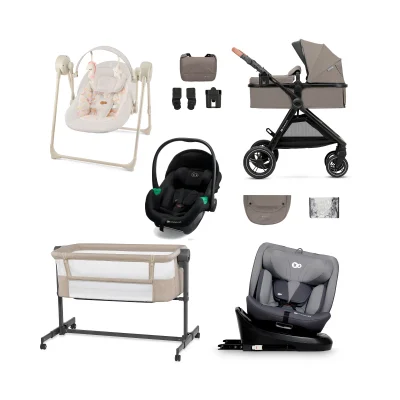Kinderkraft Esme 11 Piece Travel Bundle with Motion 2 Car Seat - Pure Black