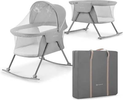 Kinderkraft Lovi 3in1 Wieg - Campingbed - Schommelwieg - Donkergrijs