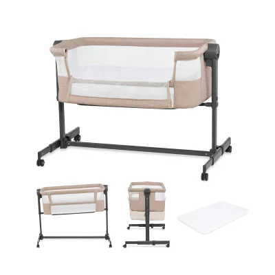 Kinderkraft NESTEE UP 2 Co-Sleeper Bedside Crib - Beige