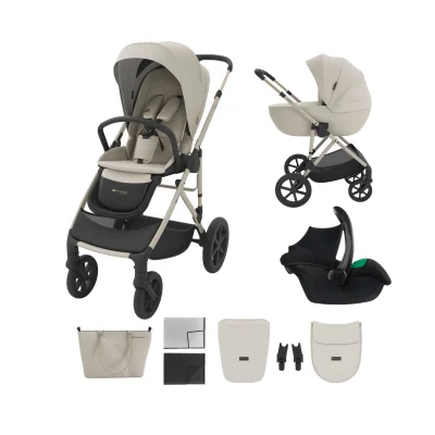 Kinderkraft Prime 3 3in1 Travel System- Sand Dune - Black