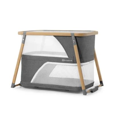 Kinderkraft Sofi Bedside Travel Baby Cot With Playpen Function-Grey - Default