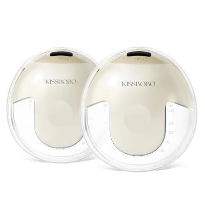KISSBOBO K5 Electric Breast Pump, Wearable Electrical Pump, Hands Free 19 Levels 4 Modes, Leak-Proof Design, 280mmHg Strong Suction, Low Noise Breasts Pumps (Beige 2 pcs) - Beige 2 Pack