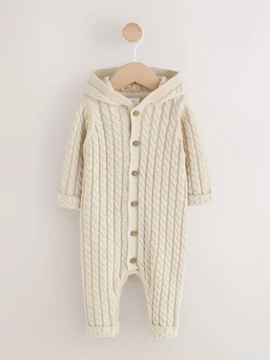 Knitted Cable Baby Romper (0mths-3yrs)