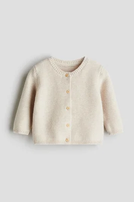 Cashmere-knit cardigan - Light beige