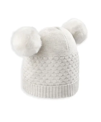 Knitted Pom Pom Hat - Sand - Up To 1 Month