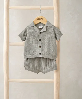 Knitted Shirt & Shorts Outfit Set