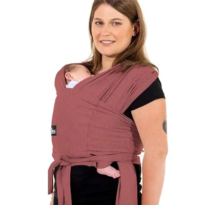 Koala Babycare Baby Sling Easy to Wear - Certified Ergonomic Support - Multi-Purpose Stretchy Baby Carrier Suitable up to 9 kg - Baby Wrap Carrier for Newborn - Anthracite - Registered Design