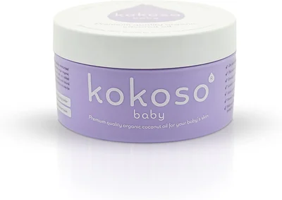 Kokoso Baby Organic Coconut Oil - Moisturising 100% Natural Baby Oil for Baby Massage, Dry, Sensitive and Normal Baby Skin - 200ml - 70 G