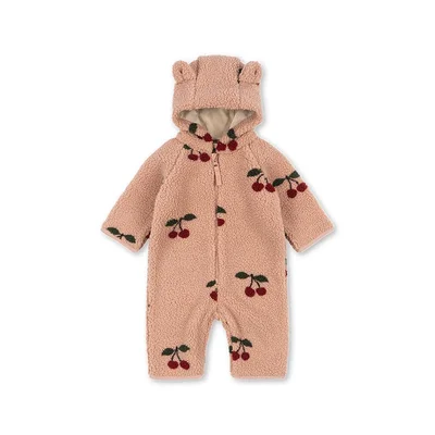 Konges Slojd Jody Teddy Onesie - Ma Grande Cerise Blush - 3m - Ma Grande Cerise Blush / 3m
