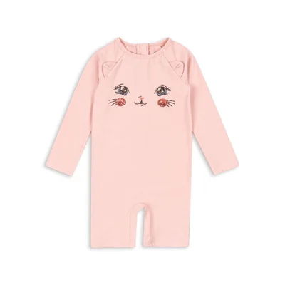 Konges Slojd Kitty Swim Onesie - Powder Pink - Powder Pink