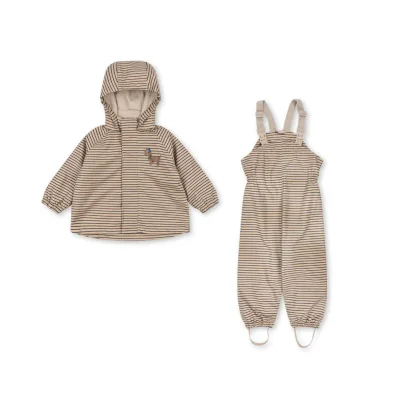 Konges Slojd Rainy Palme Dog Rain Jacket - Stripe La Mer - 9m