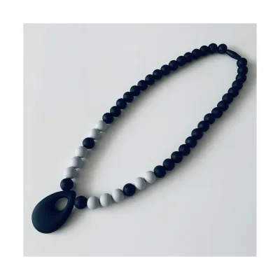 Koo-di Baby Choos Pendent Necklace-Black Grey (CL)