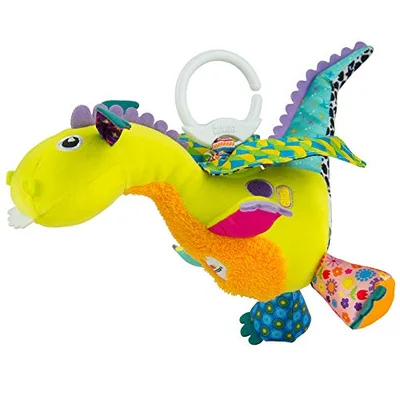 LAMAZE Flip Flap Dragon, Clip on Pram and Pushchair Newborn Baby Toy, Sensory Toy for Babies Boys and Girls from 0 to 6 Months - Green / 1 Count (Pack of 1)
