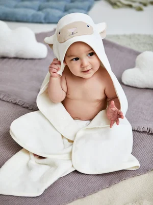 JoJo Maman Bébé Lamb Character Hooded Towel