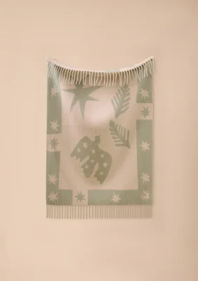 Lambswool Baby Blanket in Sage Folk