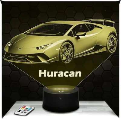 Lampephoto.fr - Sports Car 458 Italia 3D Lamp Night Light 3D LED Illusion Lamp, Christmas Birthday Gift Idea for Boys and Girls Night Light Children's or Adult Bedroom, Gift Merchandising TOP