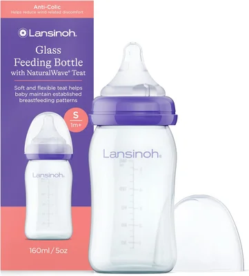 Glass Feeding Bottles 240ml with NaturalWave® Teat