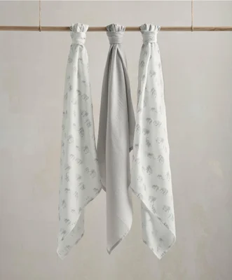 Large Elephant Muslin Cloths - 3 Pack