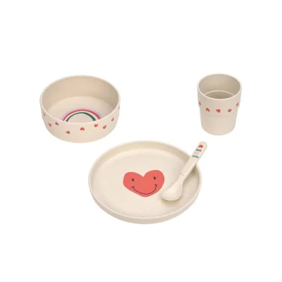 Lassig Cellulose Dish Set - Happy Rascals - Lavender - Smile Heart - Lavender