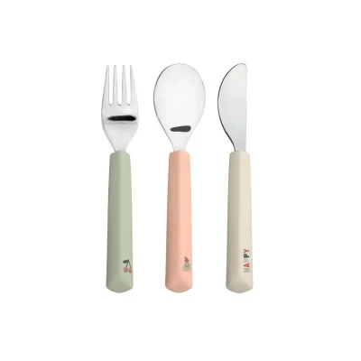 Lassig Cutlery with Silicone Handle - Happy Fruits - Cherry