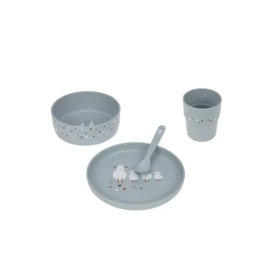 Lassig Dish Set - Blue - Tiny Farmer Sheep/Goose - Blue / Tiny Farmer Sheep/Goose