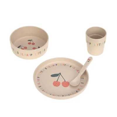 Lassig Dish Set Cellulose - Happy Fruits - Cherry - Cherry / Cherry / One Size