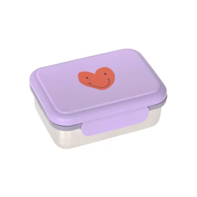 Lassig Lunchbox Stainless Steel - Little Gang - Heart Lilac - Heart Lilac / One Size