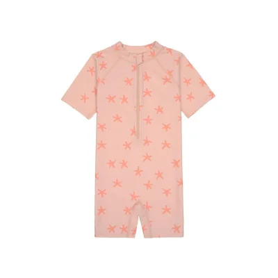 Lassig Short Sleeve Sunsuit - Peach - Starfish - Peach