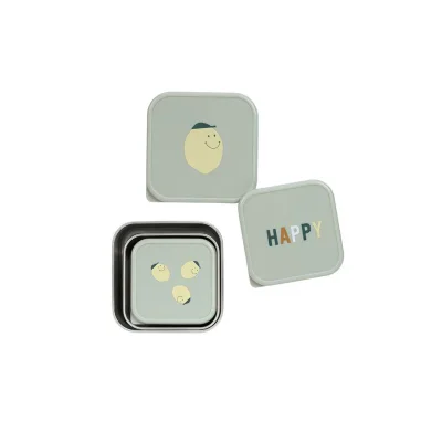 Lassig Snackbox Stainless Steel - Happy Fruits - Lemon - Lemon / One Size