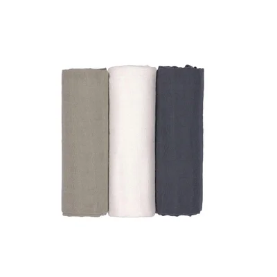 Lassig Swaddle + Burp Blankets - Olive/Milky/Navy - 3 Pack — image 2