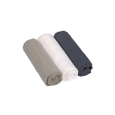 Lassig Swaddle + Burp Blankets - Olive/Milky/Navy - 3 Pack — image 3
