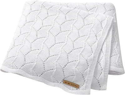 LAWKUL Cellular Blanket Baby 100% Cotton Knitted Soft Knit Crochet Blankets for Newborn Boy Girls Toddler