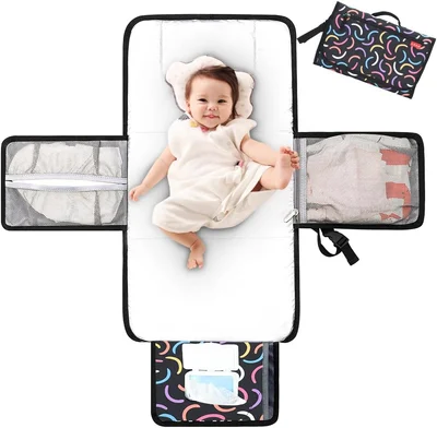 Lekebaby Foldable Baby Change Mat - Travel Portable, Quilted Pink (MY-0006PK02UKEY) - Color Bar